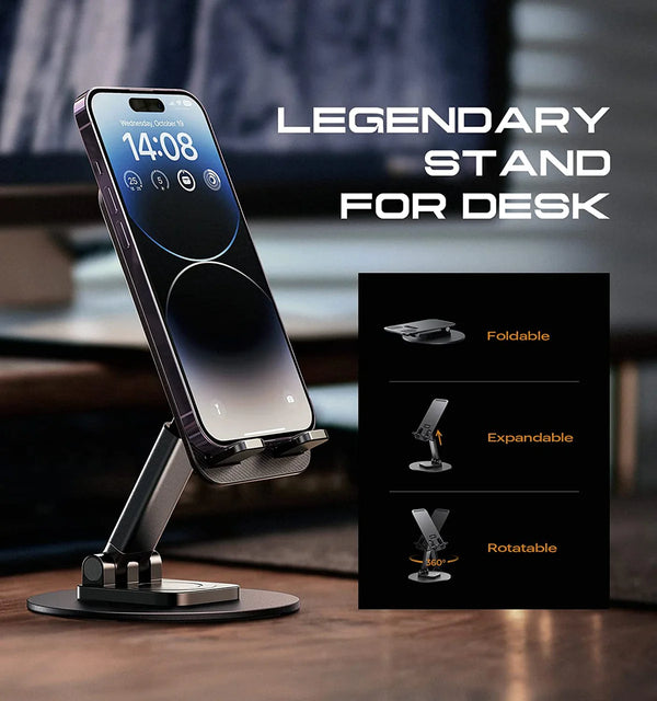 LISEN Holder Foldable Phone Stand for Desk Portable 360-degree rotation